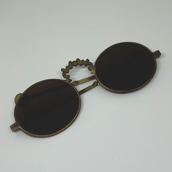 RARE (Unisex) Vintage Antique style Round Sun glasses Old Copper Wire Frames - Picture 3 of 7